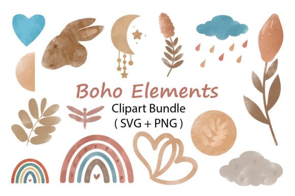 Download Boho Elements Clipart Bundle - Boho elements Collection