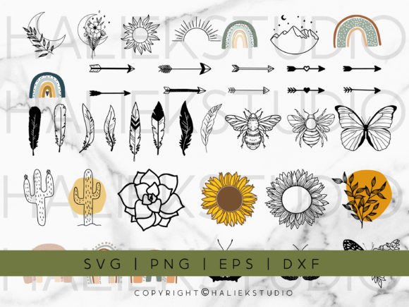 Download Boho Elements SVG Bundle - Boho elements Collection