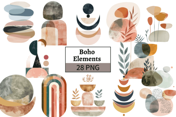 Download Watercolor Boho Elements Clipart Bundle - Boho elements Collection