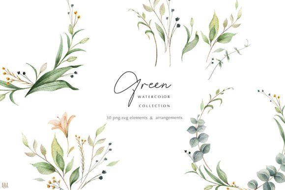Download Watercolor Greenery Collection - Green Collection