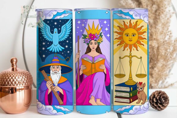 Download Mystical Tarot Card 20oz Tumbler Wrap - Card Collection