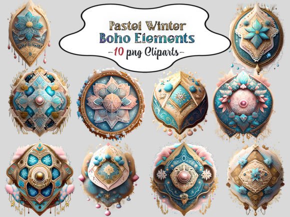 Download Pastel Winter Boho Elements Sublimation - Boho elements Collection