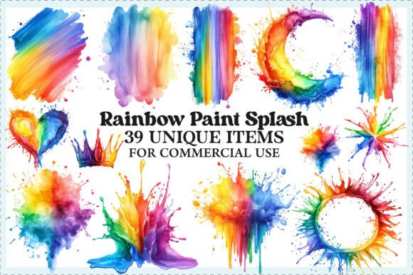 Download Watercolor Rainbow Paint Splash Clipart - Watercolor rainbow Collection