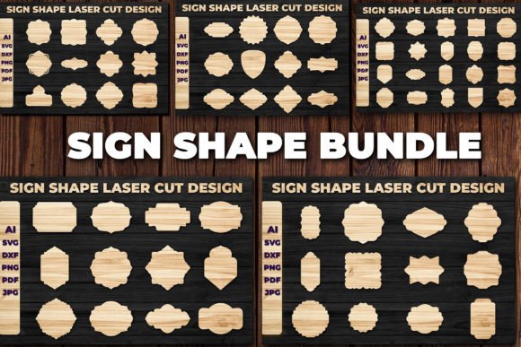 Download Laser Die Cut Sign Shape SVG Bundle - Shape Collection